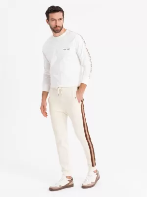 Pánské tepláky OMBRE OM-PASK-0258 CREAM