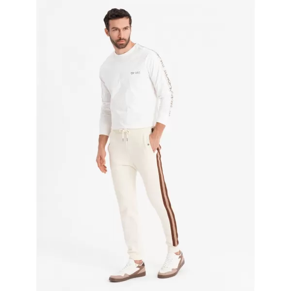  Pánské tepláky OMBRE OM-PASK-0258 CREAM 