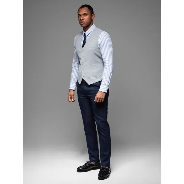  Pánská vesta OMBRE OM-BLZV-0146 GREY MELANGE 