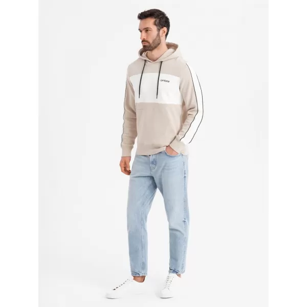  Pánská mikina OMBRE OM-SSNZ-0225 BEIGE 