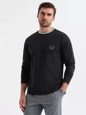 Pánské triko OMBRE OM-LSCL-0128 BLACK
