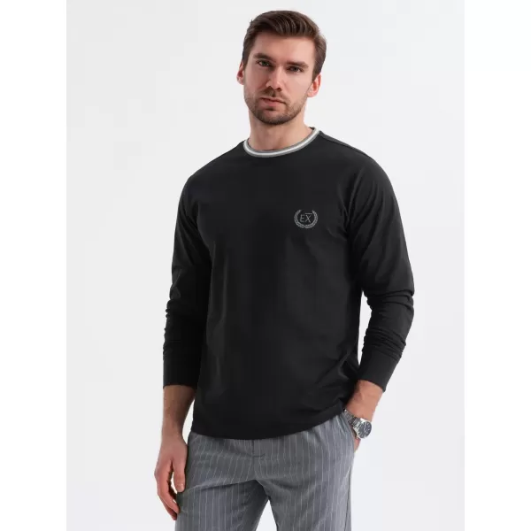  Pánské triko OMBRE OM-LSCL-0128 BLACK 