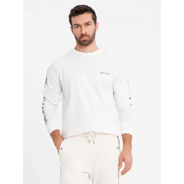  Pánské triko OMBRE OM-LSCL-0127 BROKEN WHITE 