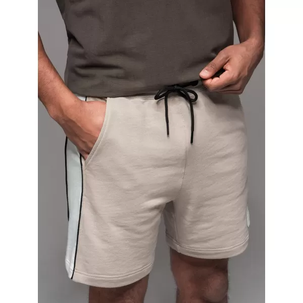  Pánské kraťasy OMBRE OM-SRSK-0182 BEIGE 