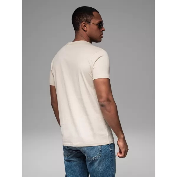  Pánské triko OMBRE OM-TSPT-0199 CREAM 