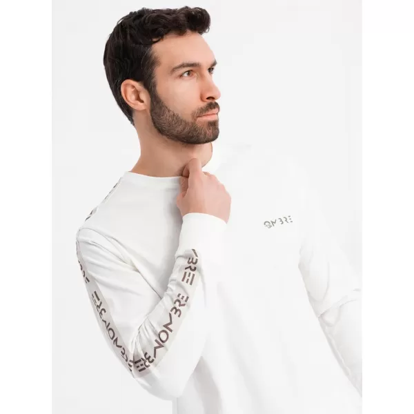  Pánské triko OMBRE OM-LSCL-0127 BROKEN WHITE 