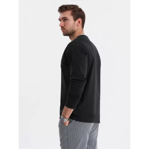  Pánské triko OMBRE OM-LSCL-0128 BLACK 