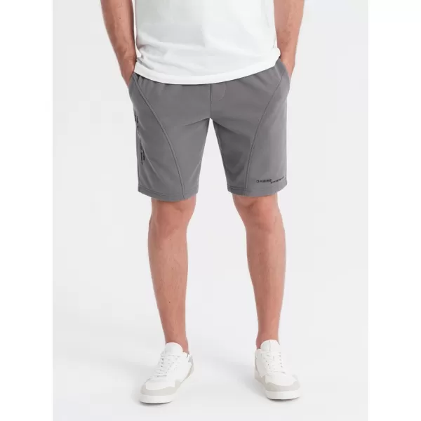  Pánské kraťasy OMBRE OM-SRSK-0138 GREY 