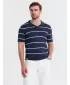 Pánské triko s límečkem OMBRE OM-POSS-0145 NAVY BLUE AND WHITE