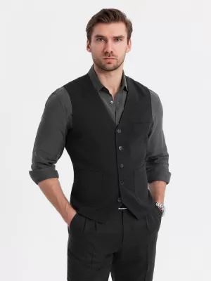 Pánská vesta OMBRE OM-BLZV-0146 BLACK