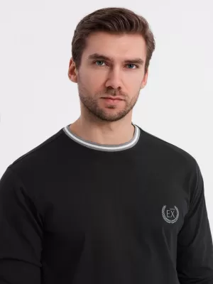Pánské triko OMBRE OM-LSCL-0128 BLACK