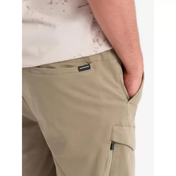  Pánské kraťasy OMBRE OM-SRCG-0194 LIGHT OLIVE 