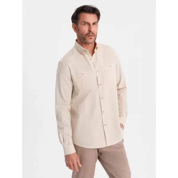  Pánská košile OMBRE OM-SHCS-0134 CREAM 