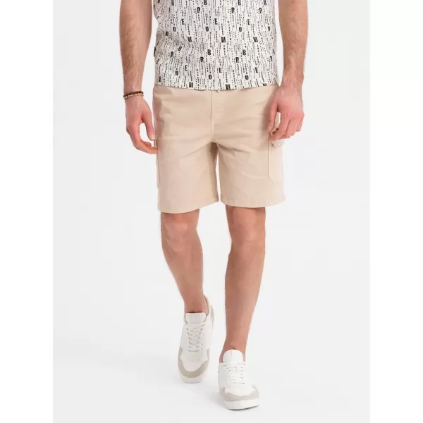 Pánské kraťasy OMBRE OM-SRCG-0190 BEIGE 