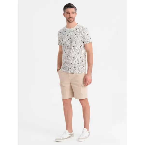  Pánské kraťasy OMBRE OM-SRCG-0190 BEIGE 