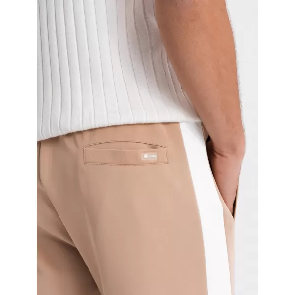  Pánské tepláky OMBRE OM-PASK-0229 BEIGE 