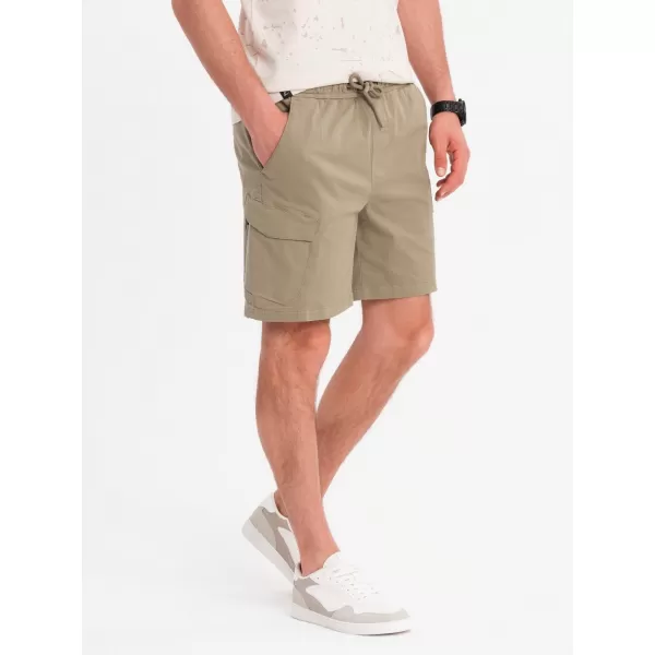  Pánské kraťasy OMBRE OM-SRCG-0194 LIGHT OLIVE 