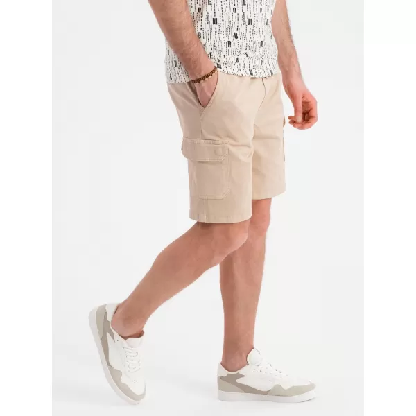  Pánské kraťasy OMBRE OM-SRCG-0190 BEIGE 