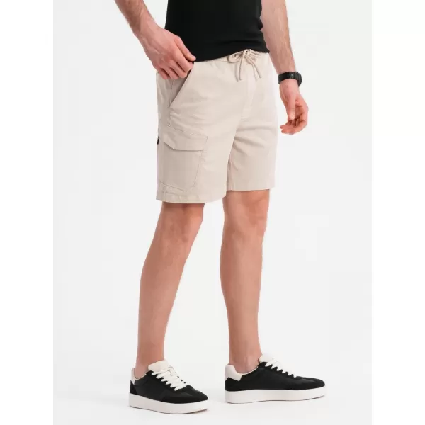  Pánské kraťasy OMBRE OM-SRCG-0194 CREAM 