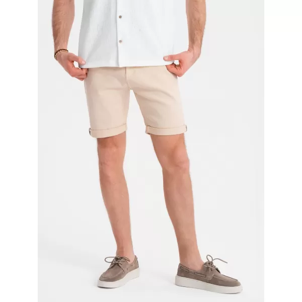  Pánské kraťasy OMBRE OM-SRDS-0162 CREAM 