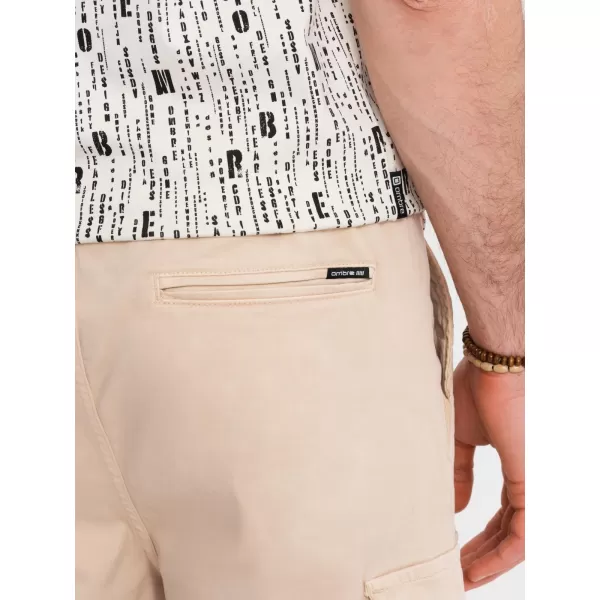  Pánské kraťasy OMBRE OM-SRCG-0190 BEIGE 