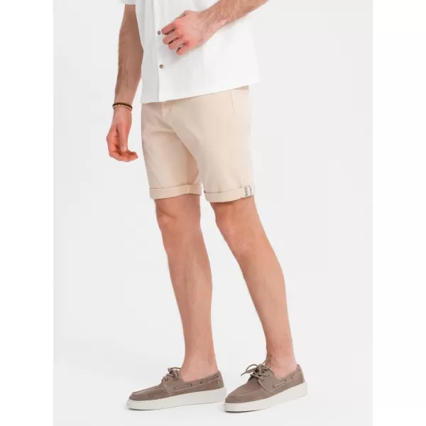  Pánské kraťasy OMBRE OM-SRDS-0162 CREAM 