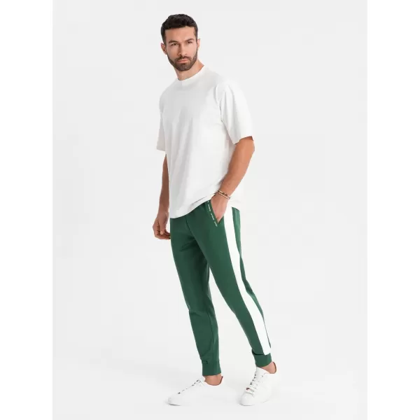  Pánské tepláky OMBRE OM-PASK-0229 DARK GREEN 
