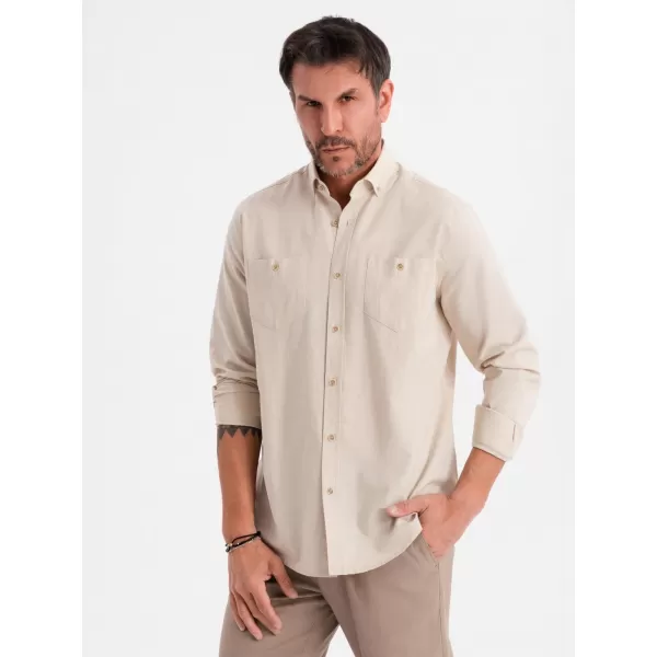  Pánská košile OMBRE OM-SHCS-0134 CREAM 