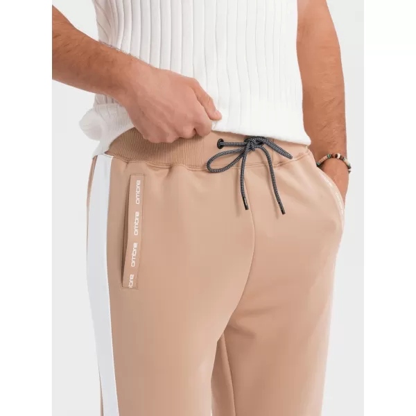 Pánské tepláky OMBRE OM-PASK-0229 BEIGE 