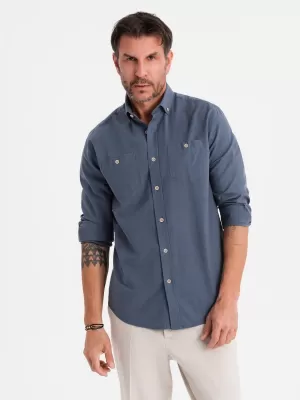 Pánská košile OMBRE OM-SHCS-0134 BLUE