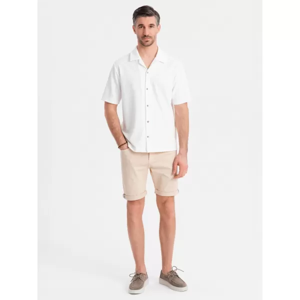  Pánské kraťasy OMBRE OM-SRDS-0162 CREAM 