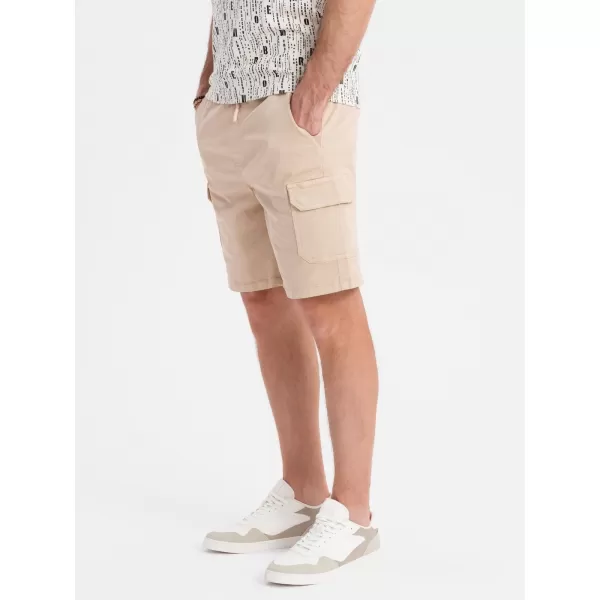  Pánské kraťasy OMBRE OM-SRCG-0190 BEIGE 