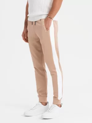 Pánské tepláky OMBRE OM-PASK-0229 BEIGE