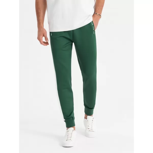  Pánské tepláky OMBRE OM-PASK-0229 DARK GREEN 