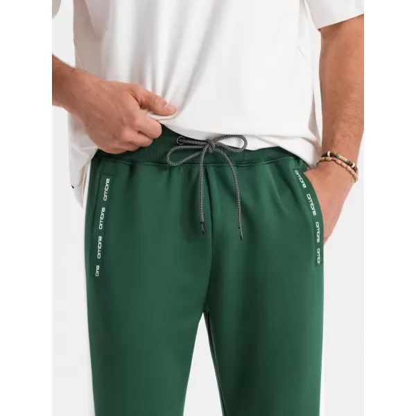  Pánské tepláky OMBRE OM-PASK-0229 DARK GREEN 