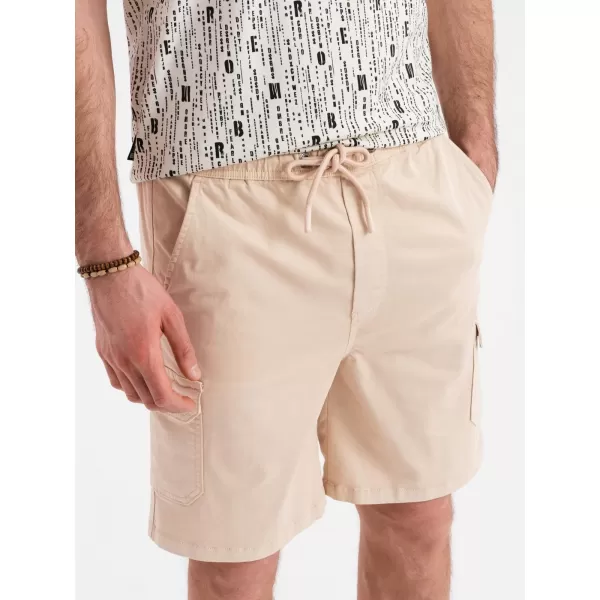  Pánské kraťasy OMBRE OM-SRCG-0190 BEIGE 
