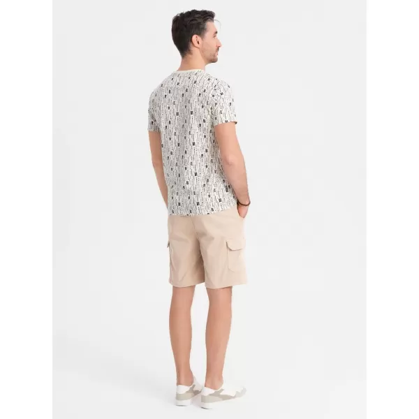  Pánské kraťasy OMBRE OM-SRCG-0190 BEIGE 