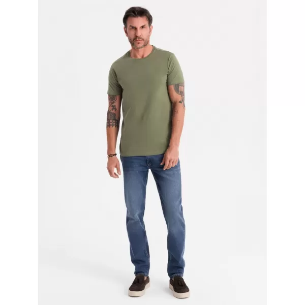  Pánské triko OMBRE OM-TSBS-0236 KHAKI 