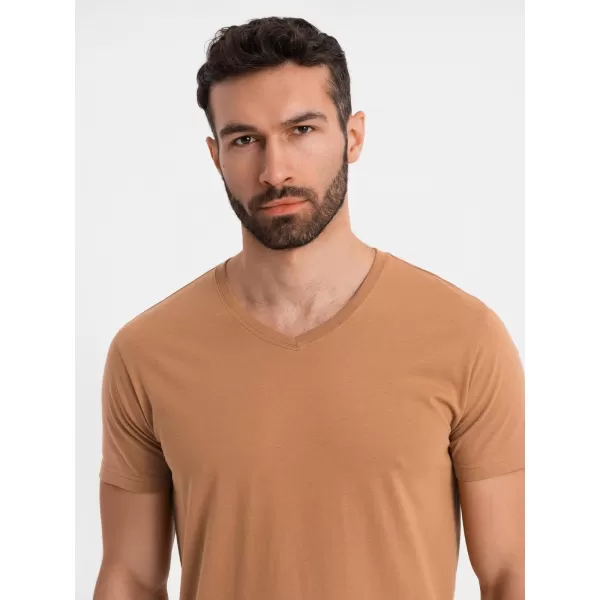  Pánské triko OMBRE OM-TSBS-0237 BROWN 