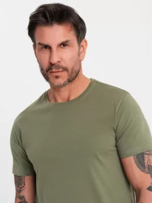 Pánské triko OMBRE OM-TSBS-0236 KHAKI