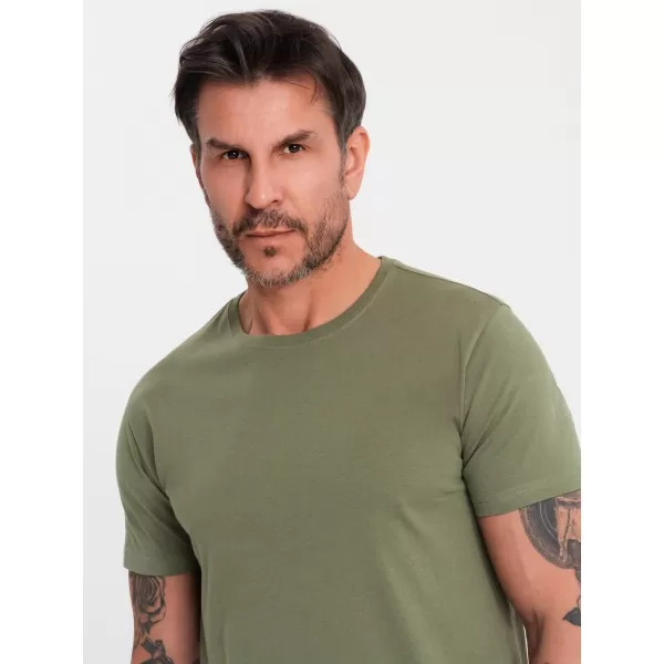  Pánské triko OMBRE OM-TSBS-0236 KHAKI 