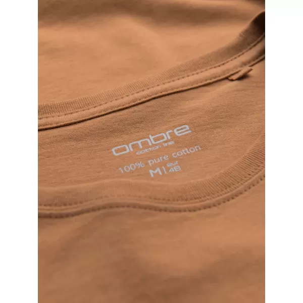  Pánské triko OMBRE OM-TSBS-0236 BROWN 