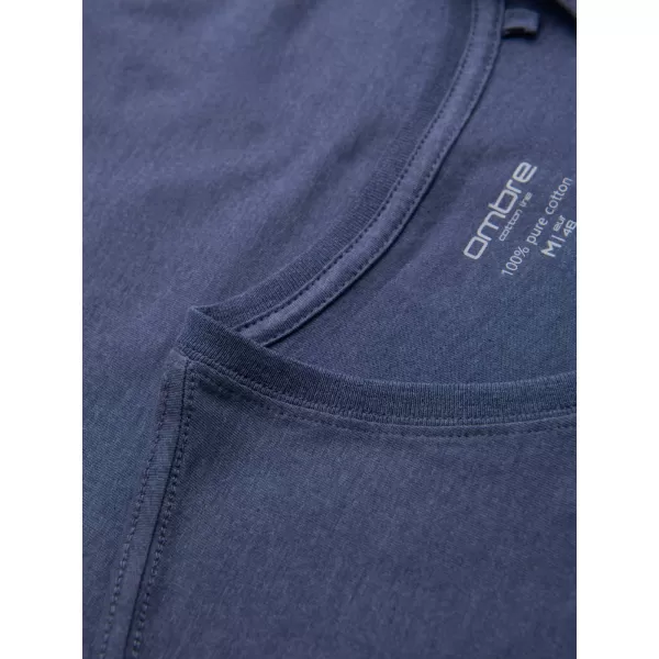 Pánské triko OMBRE OM-TSBS-0237 BLUE MELANGE 