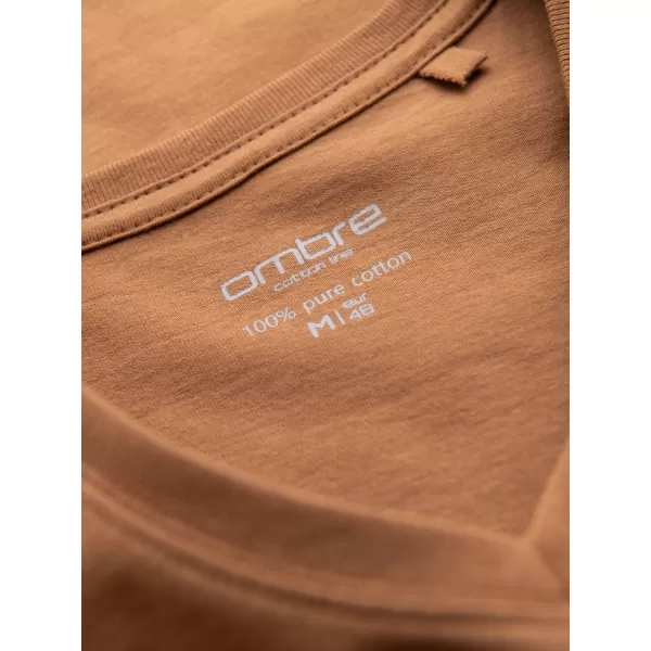  Pánské triko OMBRE OM-TSBS-0237 BROWN 