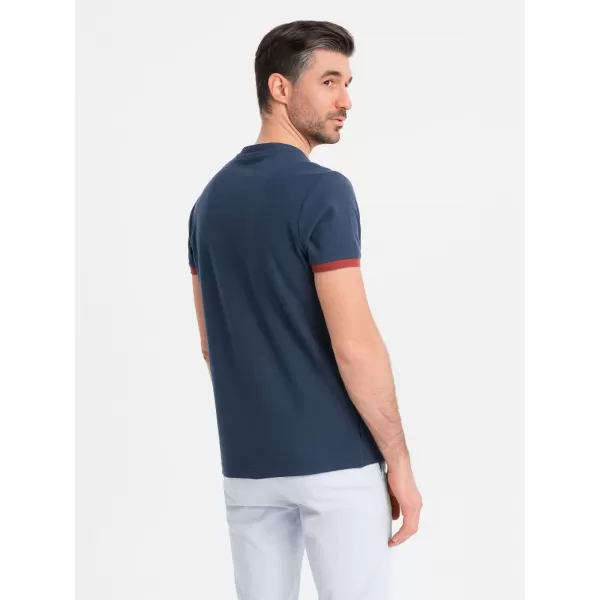  Pánské triko OMBRE OM-TSCT-0198 NAVY BLUE 