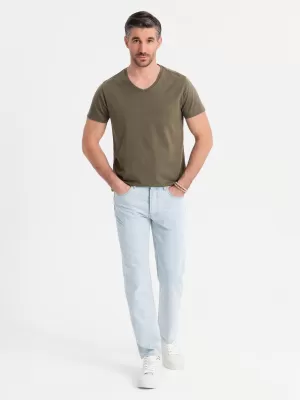 Pánské triko OMBRE OM-TSBS-0237 DARK OLIVE