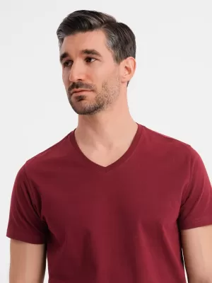 Pánské triko OMBRE OM-TSBS-0237 MAROON