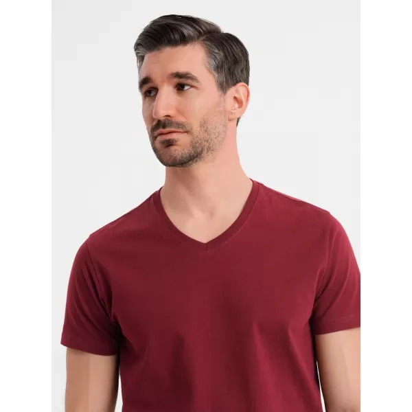  Pánské triko OMBRE OM-TSBS-0237 MAROON 