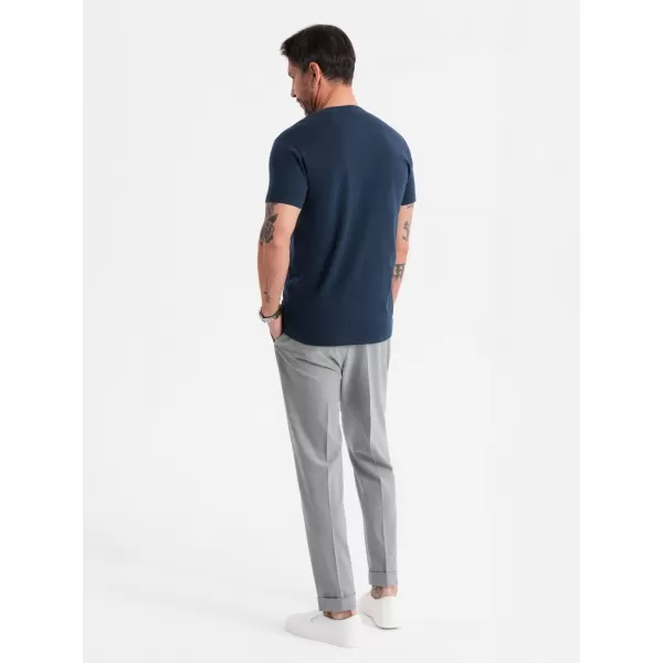  Pánské triko OMBRE OM-TSBS-0236 NAVY BLUE 