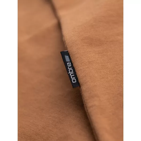  Pánské triko OMBRE OM-TSBS-0237 BROWN 